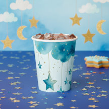 Blue dreamy hanging stars baby shower supplies