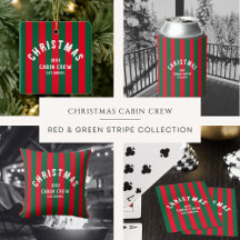 Christmas Cabin Crew Red & Green Stripe