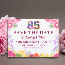 85th Birthday Pink Floral Party Collection