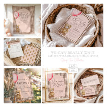 We Can Bearly Wait Teddy Bear Pink Baby Shower