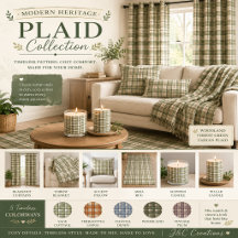 Sage Cottage Plaid Home Décor Collection