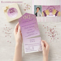 Elegant Rose Gold Glitter   90th Birthday Suite