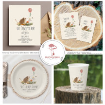 Hedgehog Ready To Pop Baby Shower - Pink Balloon