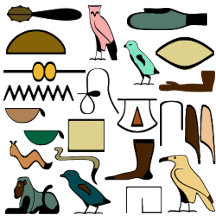 Hieroglyphs symbols of ancient Egypt  