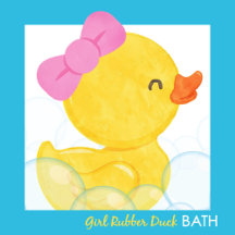 Girl Watercolor Rubber Duck Bathroom