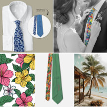 Tropical Groom and Groomsmen Wedding Attire