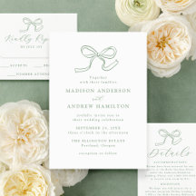 Elegant Sage Green Bow Wedding