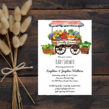 Locally grown farmers market baby shower theme