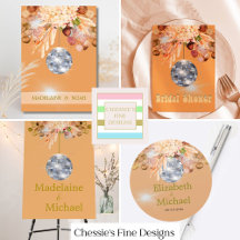 Floral Orange Disco Ball Elegant Wedding Suite