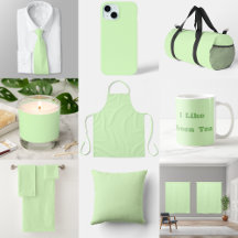 Pastel Green Tea Leaf Solid Color
