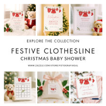 Merry Little Baby Shower Christmas Clothesline
