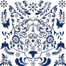 Wolf traditional folk pattern