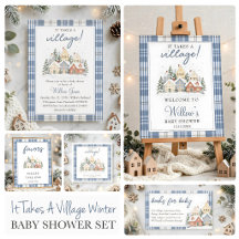 It Takes a Village Winter Baby Shower Collection