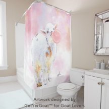 BubbleGum Goats Shower Curtains