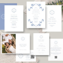 LAUREN Blue & White Floral Monogram