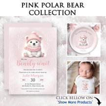 Pink Polar Bear Winter Baby Shower