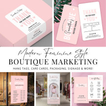 Modern Pink Aesthetic Clothing Boutique Packaging