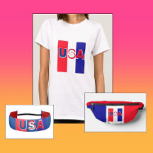  Red White Blue USA Ladies Attire Accessories 