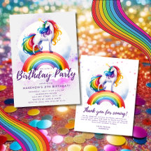Magical Rainbow Unicorn Birthday Party Theme