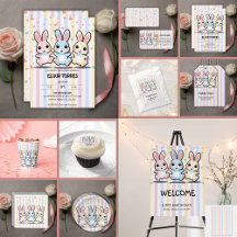 Cute Heart Bunny Hoppers Baby Shower