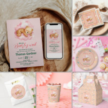  We Can Bearly Wait Boy Cute Bear Baby Shower 