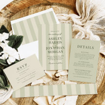 Sage Green Stripes Wedding Collection