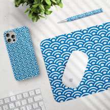 Seigaiha, Waves, Japanese Pattern, Blue and White