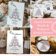 Hand Drawn Pearls & Prosecco Bridal Shower 