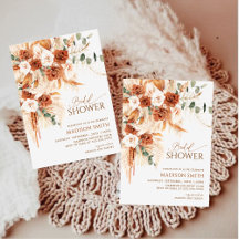 Terracotta Pampas Boho Bridal Shower Collection