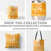 Personalized Yellow Retro Groovy Gifts and Home