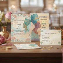 Egyptian Wedding Stationery Set – Nefertiti Theme