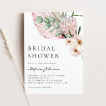 Watercolor Protea and Orchids Invitation