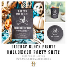 Vintage Black Pirates Halloween Party Suite