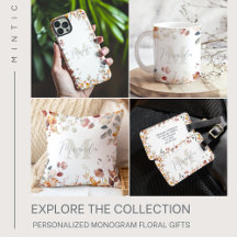 Personalized Monogram Watercolor Floral Gifts