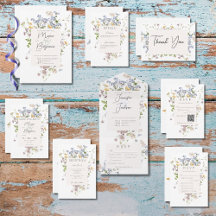Delicate Boho Wildflowers White Wedding Suite
