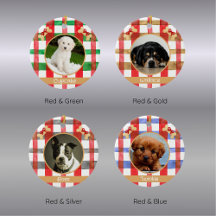 Plaid Dog Photo Ornaments for Pet Lovers