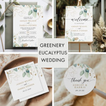 Greenery Gold Eucalyptus Rustic Wedding