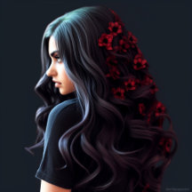 Tote Bag girl black hair