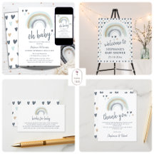  Blue Boho Rainbow and Heart Design