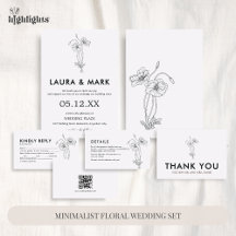 Minimalist Floral Wedding Set