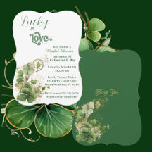 Lucky in Love Irish Green Shamrocks Bridal Shower 