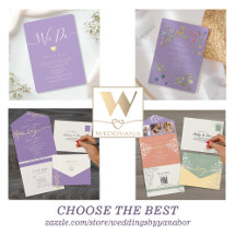 Purple Spring Wedding Invitations