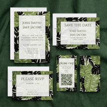 Green monstera leaves wedding