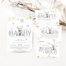 Winter Modern Bearly Wait Neutral Baby Shower 
