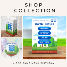 Video Game Menu Birthday