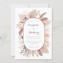 Elegant Rose Gold & White Boho Floral Wedding