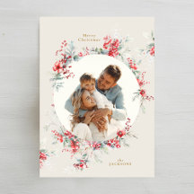 Rich Winter Cream Christmas Botanical Holiday