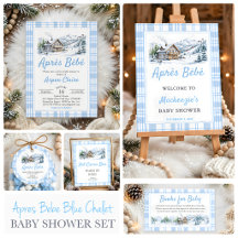 Apres Bebe Ski Blue Chalet Baby Shower Collection