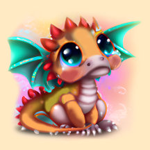 Sweet Kawaii Baby Dragon