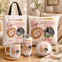 Baseball Mom Photo Pink Coquette Sports